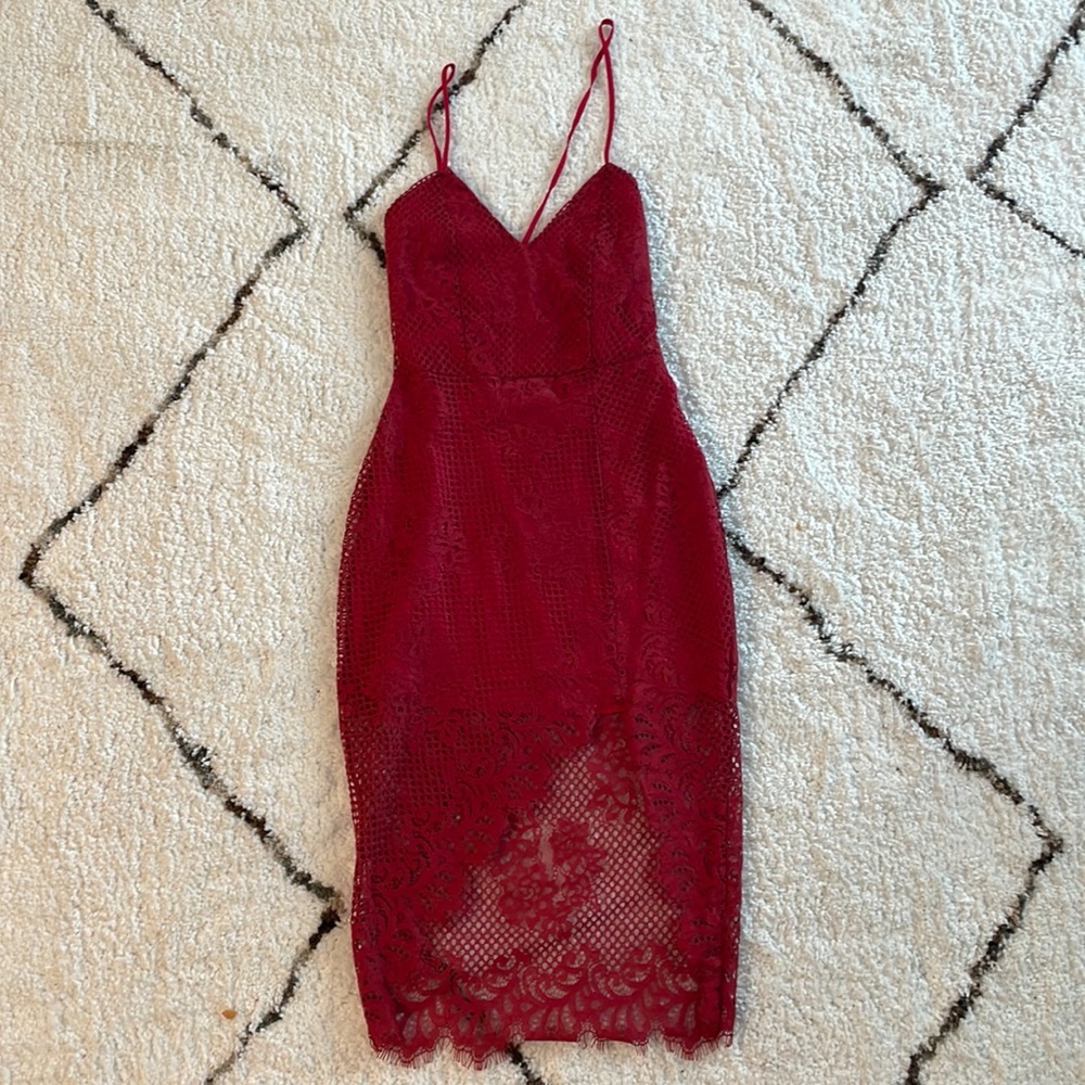 NWT Lovers + Friends low back red dress